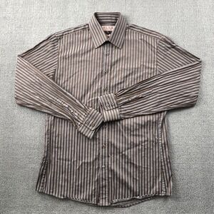 Thomas Pink Shirt Adult Size 15.5 - 39 Striped Button Up Long Sleeve Casual Mens